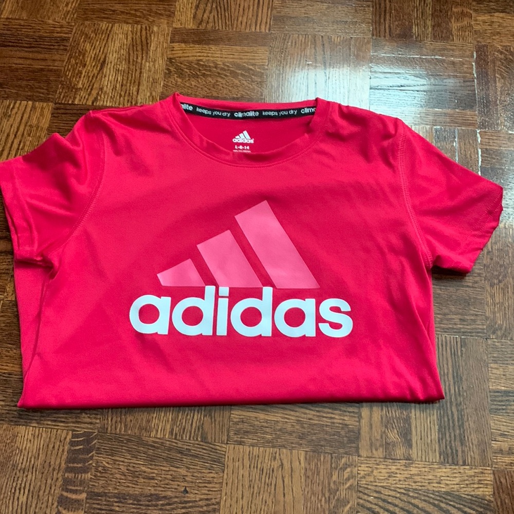 Girls Adidas Pink Athletic T-Shirt - Picture 6 of 6